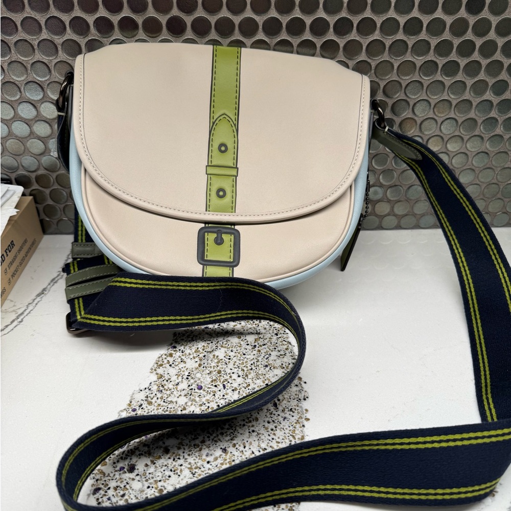 Coachtopia New without tags. Cream, green and light blue cross body bag.